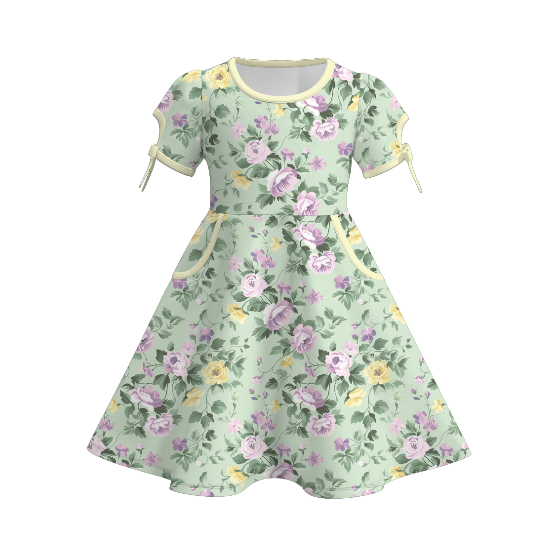 （Pre Order）Girls Spring and Summer Print Dress with Pockets