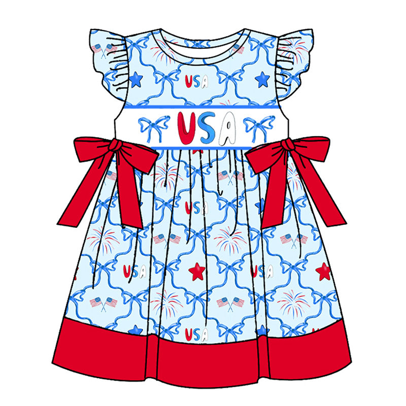 （Pre Order）Sisters Patriotic Embroidery Dress,Romper＆Set