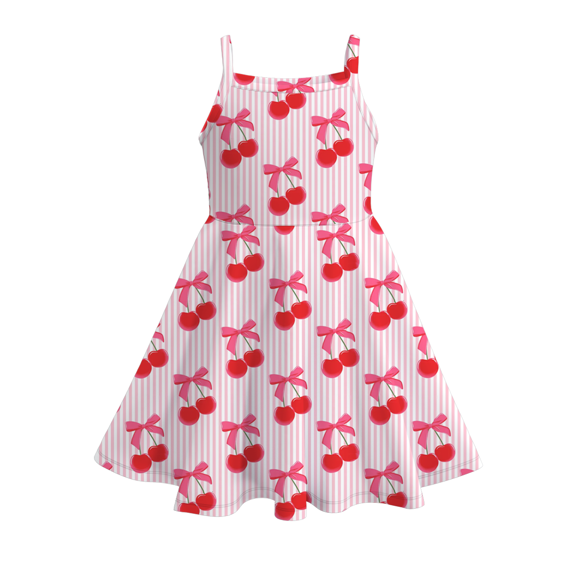 （Pre Order）Girls Spring and Summer Fruit＆Floral Print Slip Dress