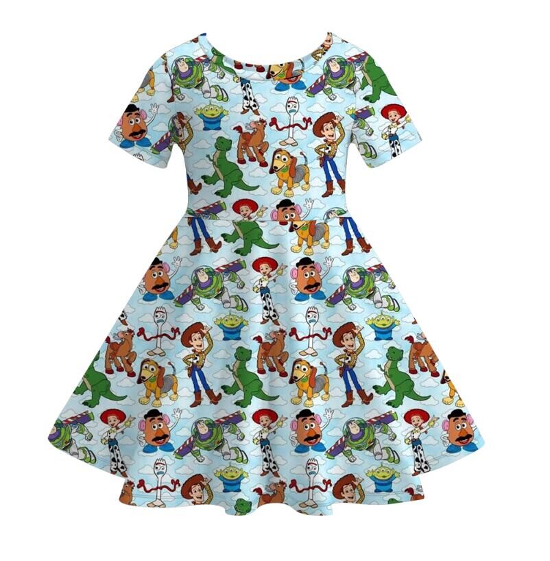（Pre Order）Family Spring and Summer Cartoon Print Dress＆Top