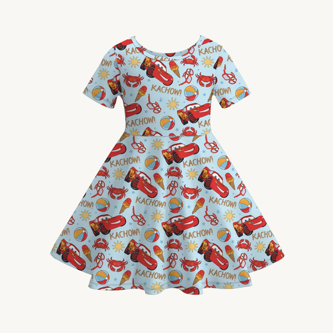 （Pre Order）Girls Spring and Summer Cartoon Print Dress