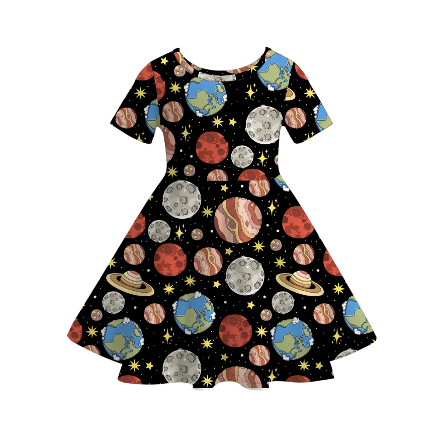 （Pre Order）Girls Spring and Summer Cartoon Print Dress