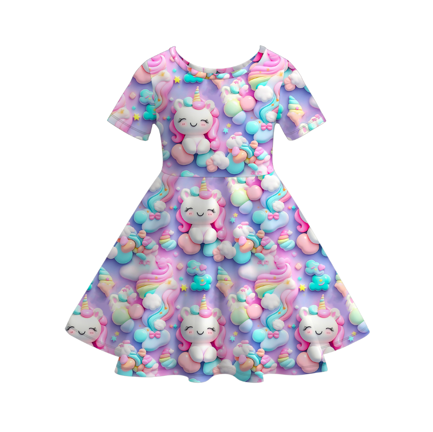 （Pre Order）Girls Spring and Summer Cartoon Print Dress