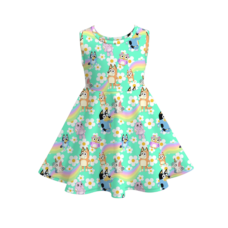 （Pre Order）Girls Spring and Summer Cartoon Print Dress