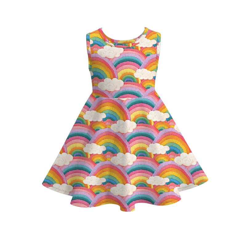（Pre Order）Girls Spring and Summer Cartoon Print Dress