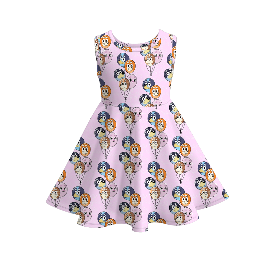 （Pre Order）Girls Spring and Summer Cartoon Print Dress