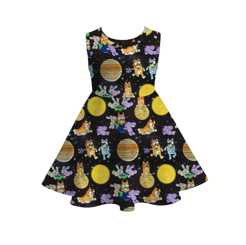 （Pre Order）Girls Spring and Summer Cartoon Print Dress