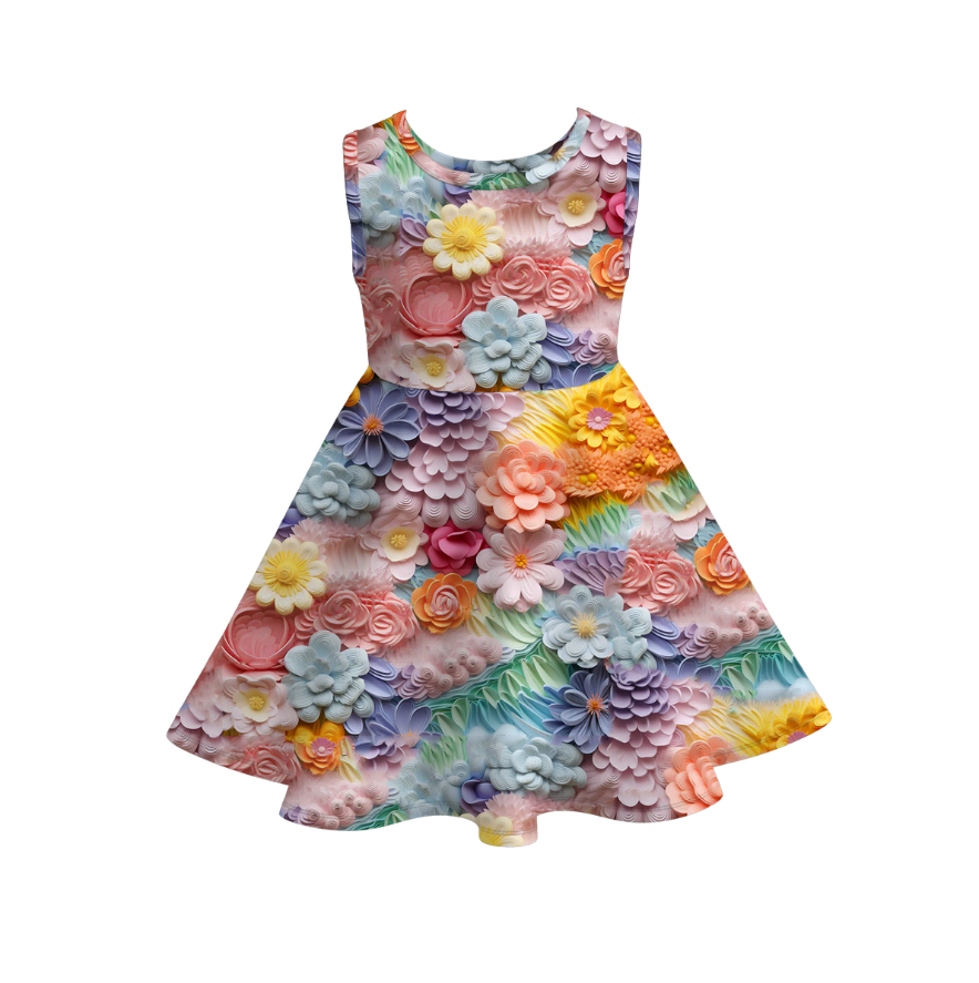 （Pre Order）Girls Spring and Summer Cartoon Print Dress