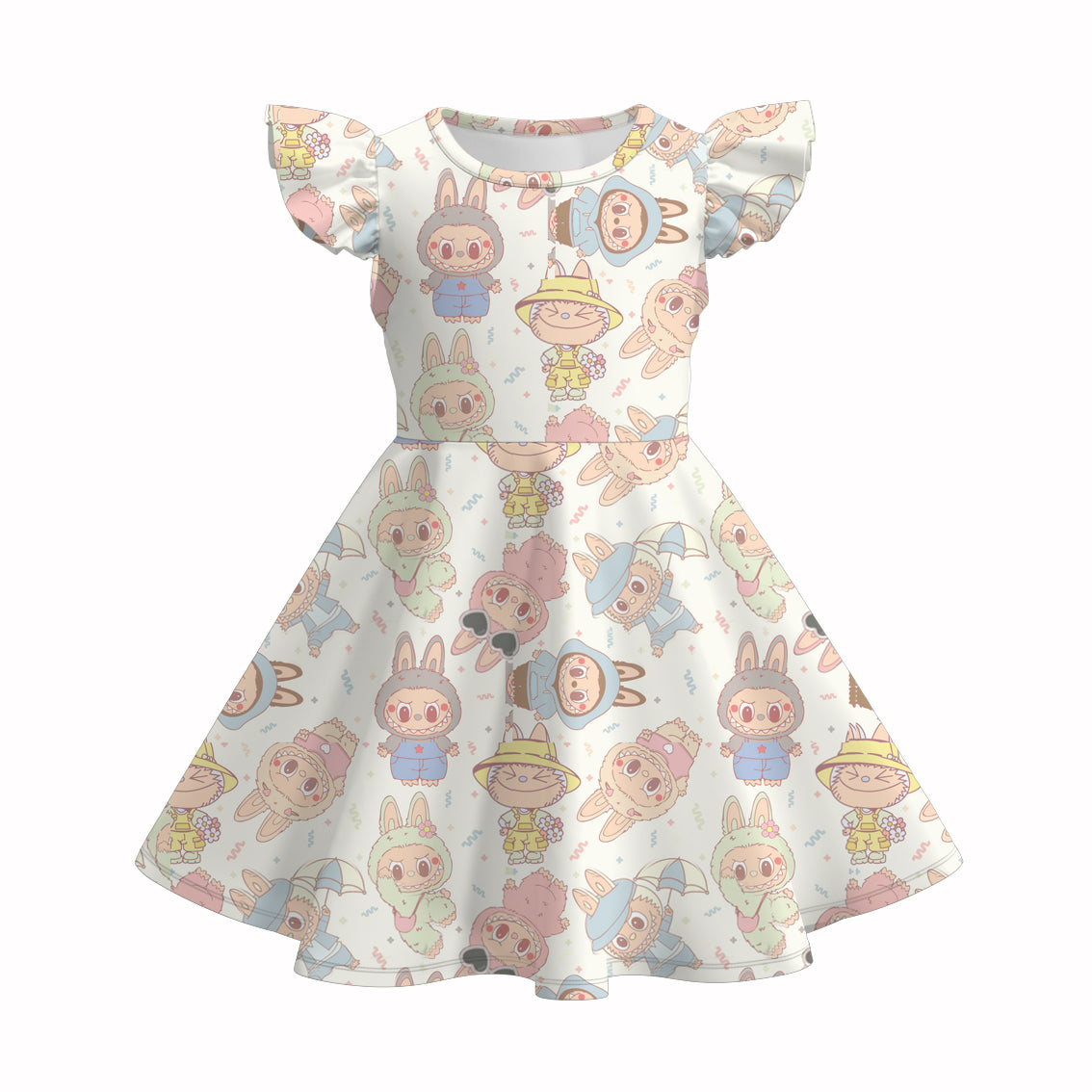 （Pre Order）Girls Spring and Summer Cartoon Print Dress