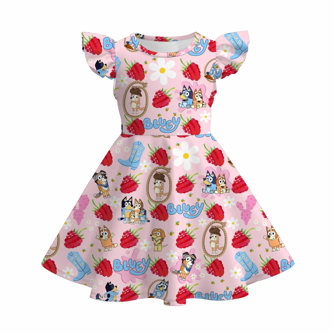 （Pre Order）Girls Spring and Summer Cartoon Print Dress