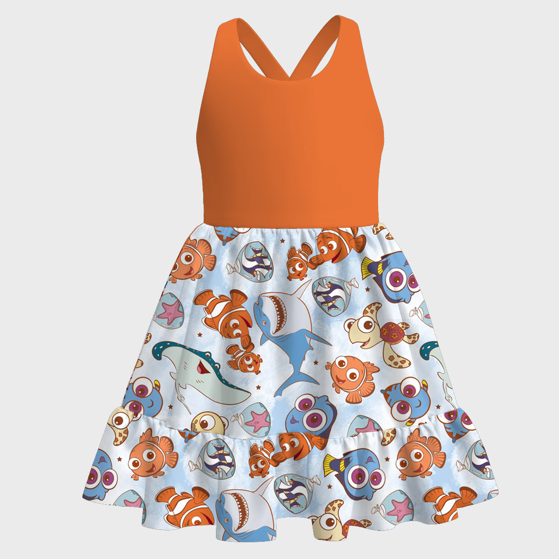 （Pre Order）Girls Spring and Summer Cartoon Print Dress