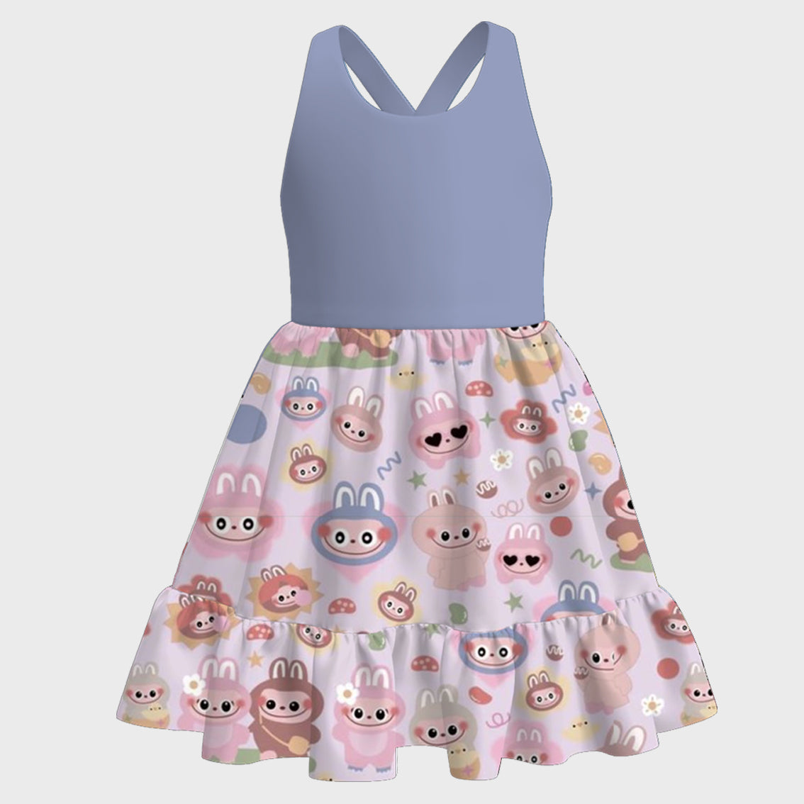 （Pre Order）Girls Spring and Summer Cartoon Print Dress