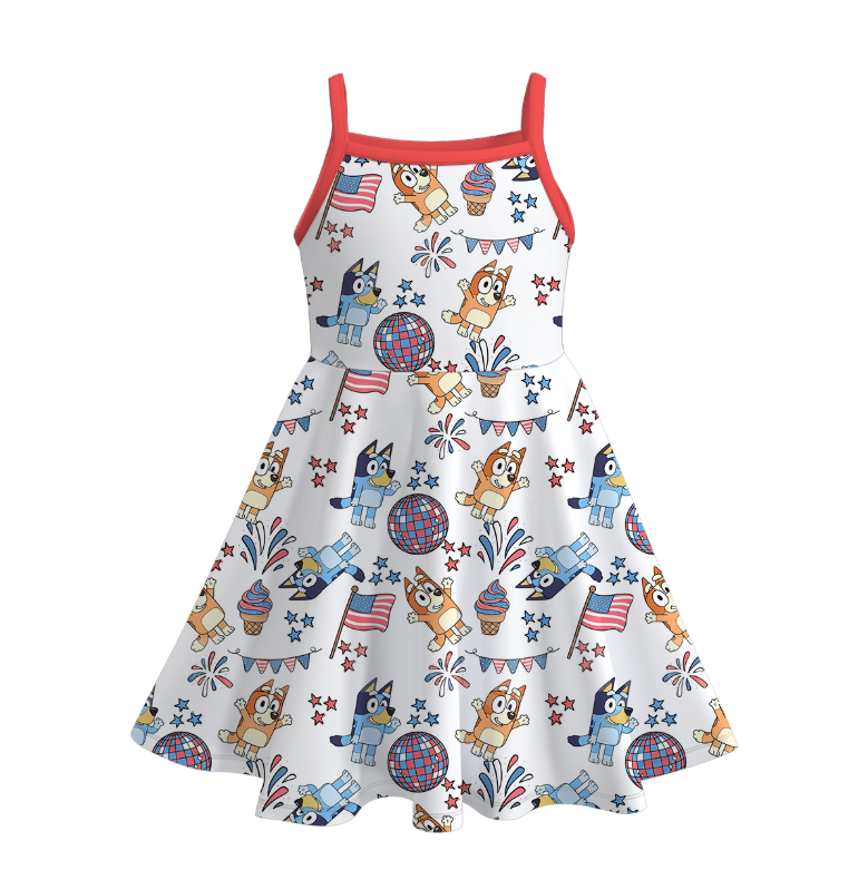 （Pre Order）Girls Patriotic Print Slip Dress