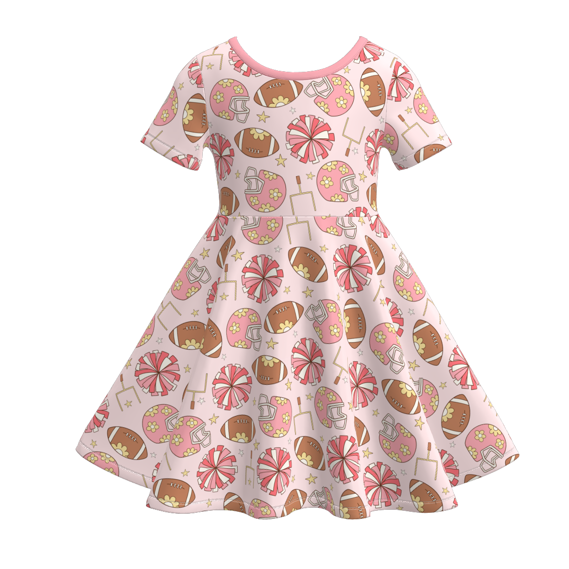 （Pre Order）Girls Spring and Summer Baseball Print Dress