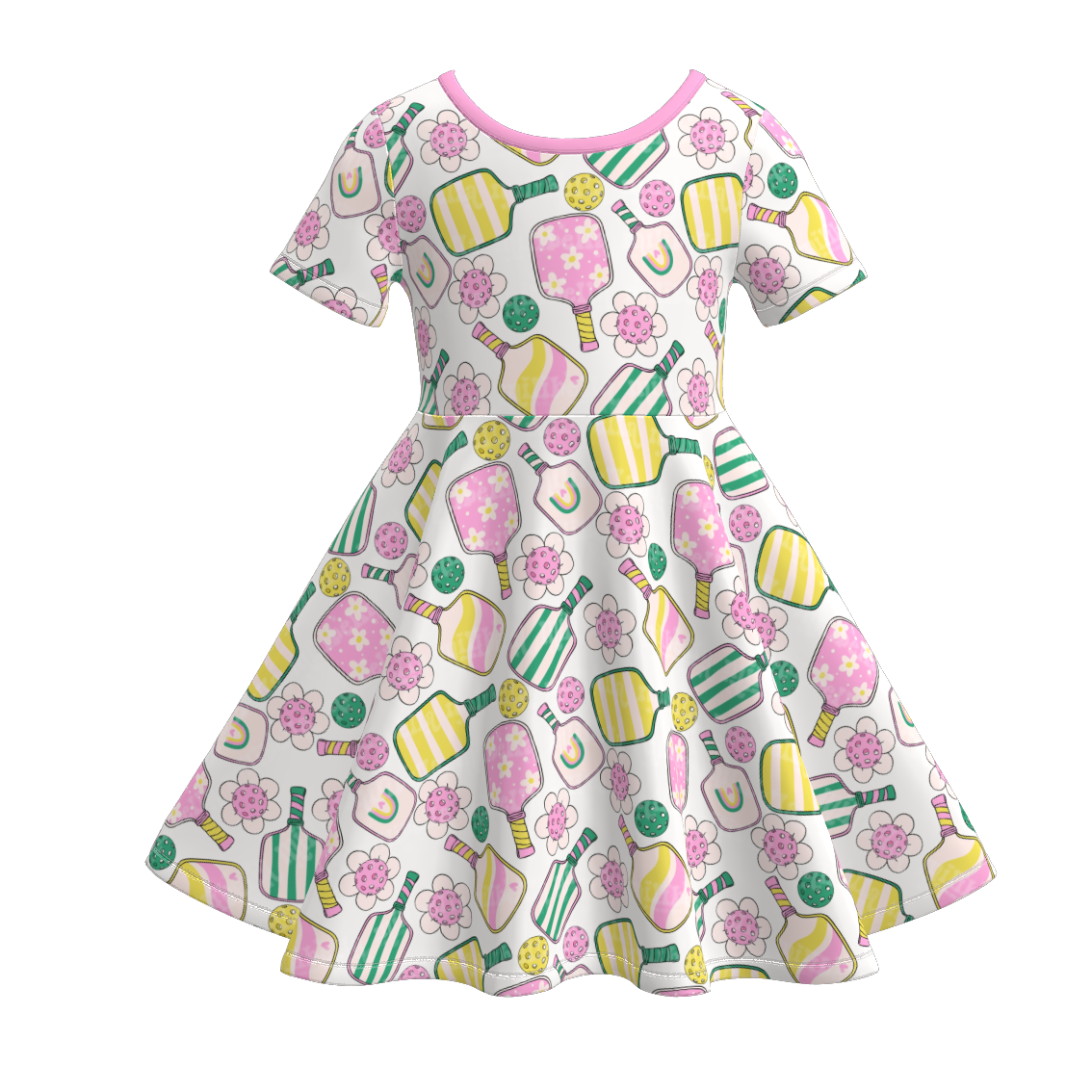 （Pre Order）Girls Spring and Summer Baseball Print Dress