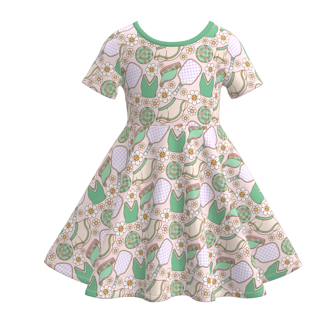（Pre Order）Girls Spring and Summer Baseball Print Dress
