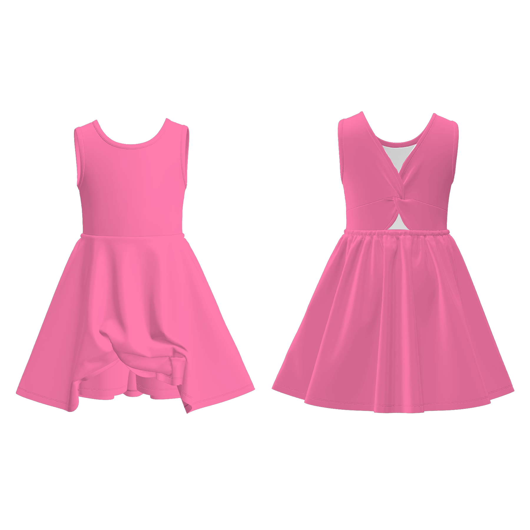（Pre Order）Girls Spring and Summer Pink Skort Dress