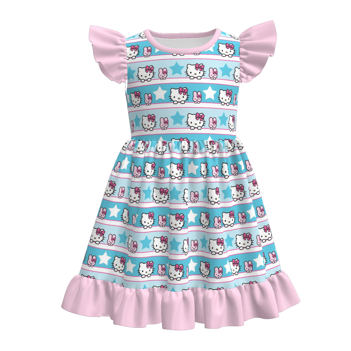 （Pre Order）Girls Spring and Summer Cartoon Print Dress