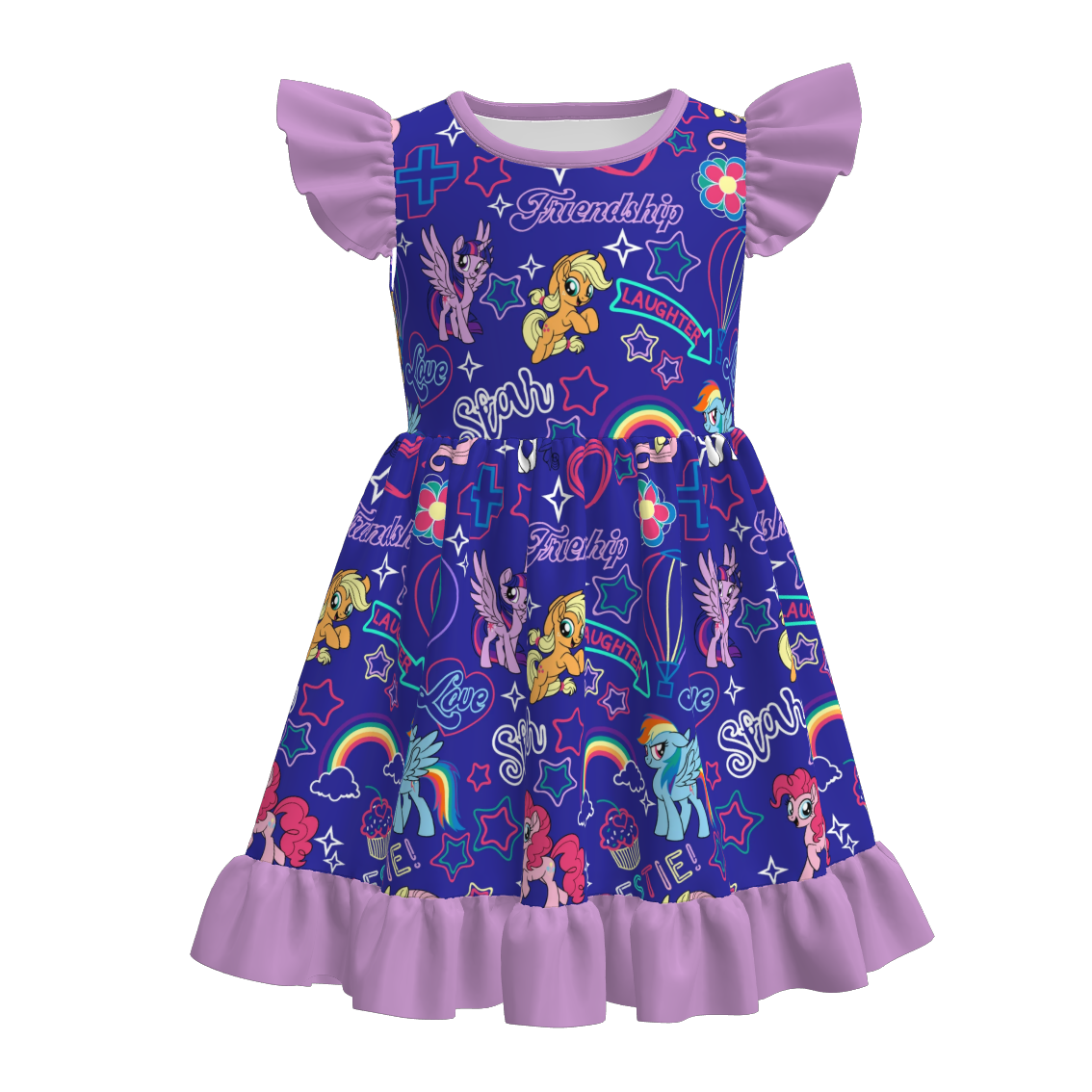 （Pre Order）Girls Spring and Summer Cartoon Print Dress