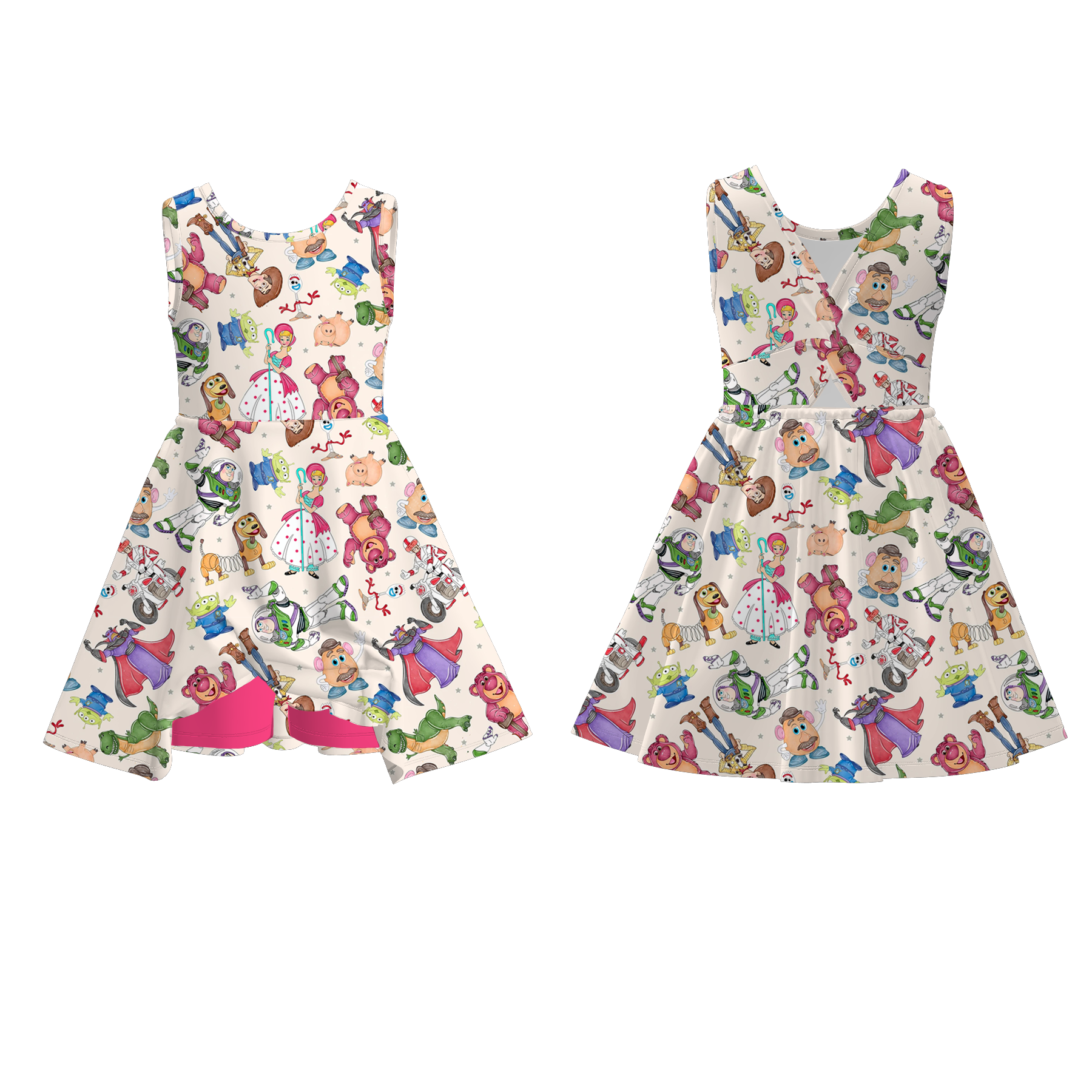 （Pre Order）Girls Spring and Summer Cartoon Print Skort Dress