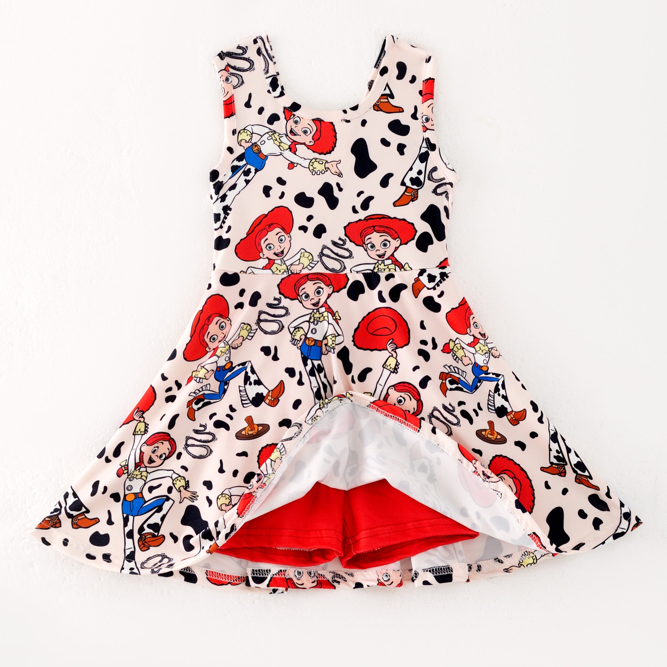 （Pre Order,Prepack Zone）Girls Cartoon Print Skort Dress（Mix Size）