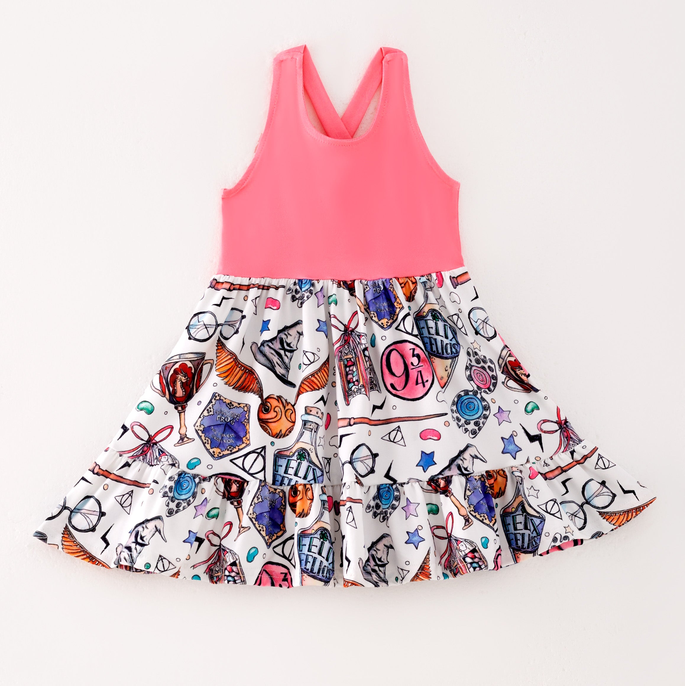 （Pre Order）Girls Spring and Summer Movie Character Print Dress
