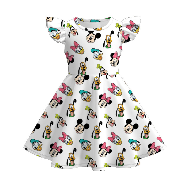 （Pre Order）Girls Spring and Summer Cartoon Print Dress