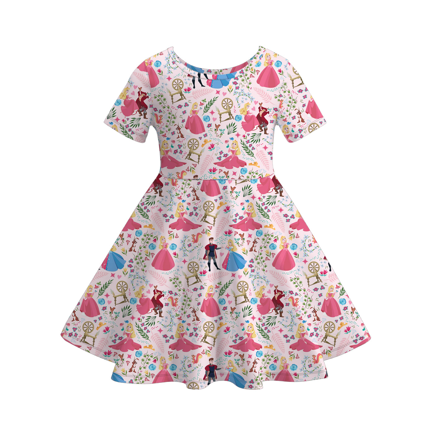 （Pre Order）Girls Spring and Summer Cartoon Print Dress