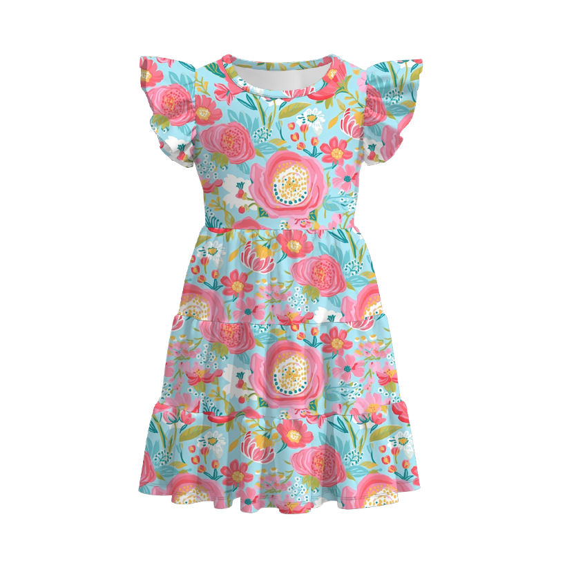 （Pre Order）Mommy and Me Spring＆Summer Sunflower Print Dress,Set