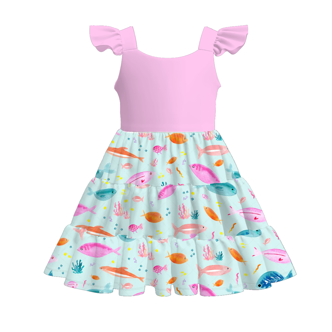 （Pre Order）Girls Spring and Summer Bow Print Dress