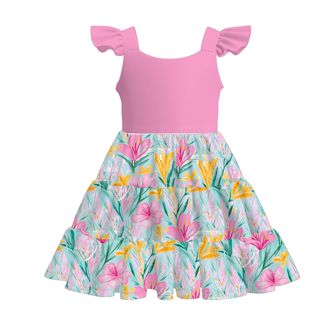 （Pre Order）Girls Spring and Summer Bow Print Dress