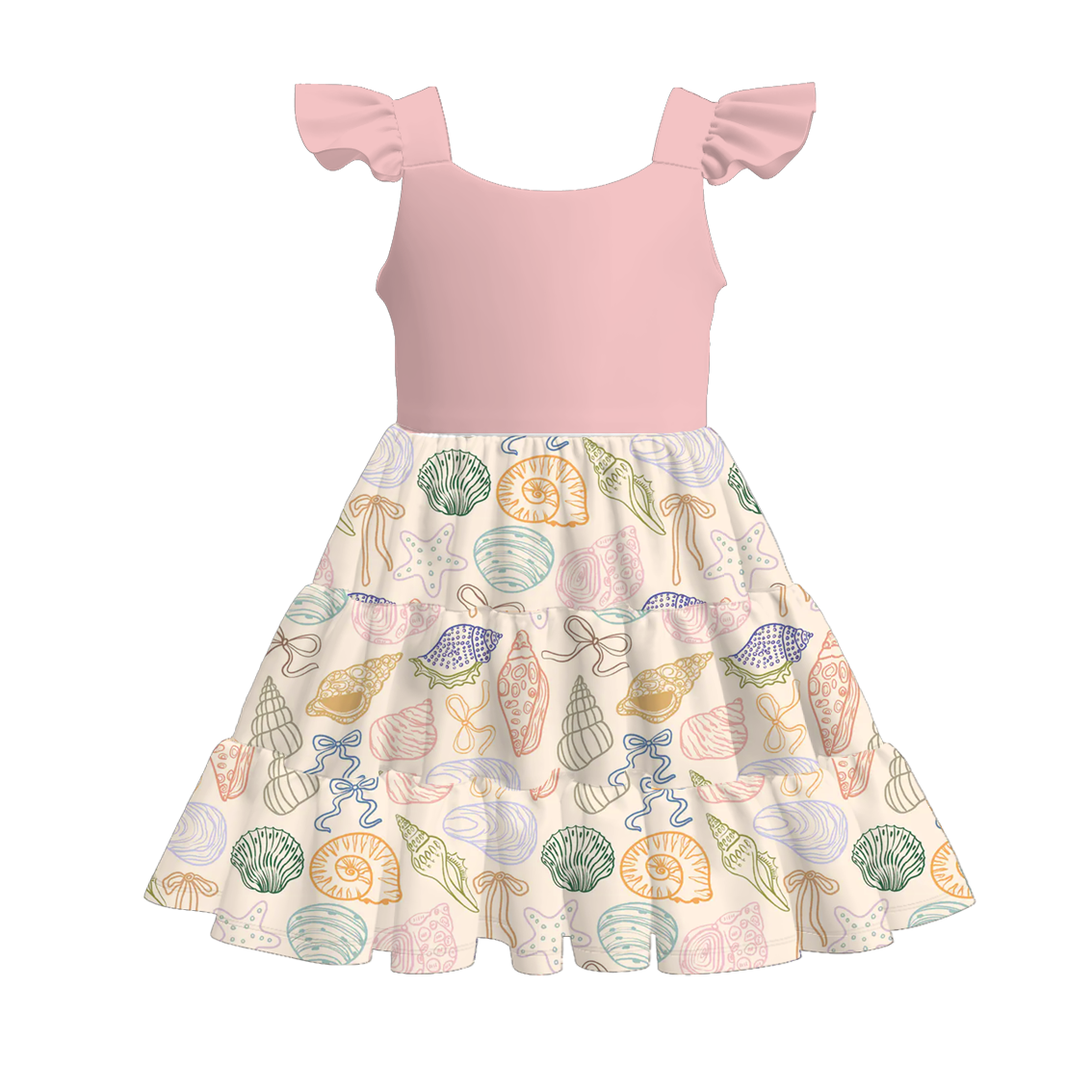 （Pre Order）Girls Spring and Summer Bow Print Dress