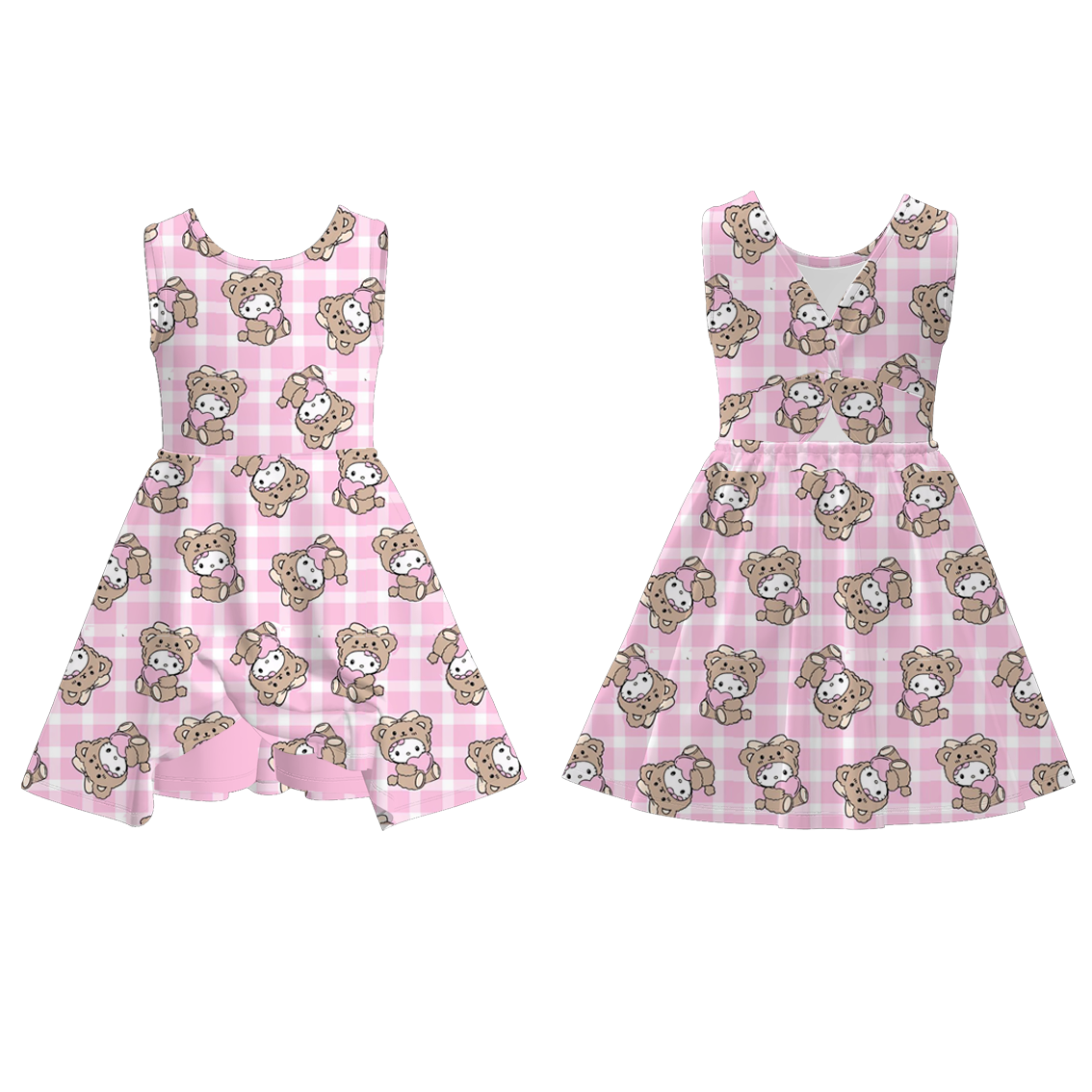 （Pre Order）Girls Spring and Summer Cartoon Print Skort Dress