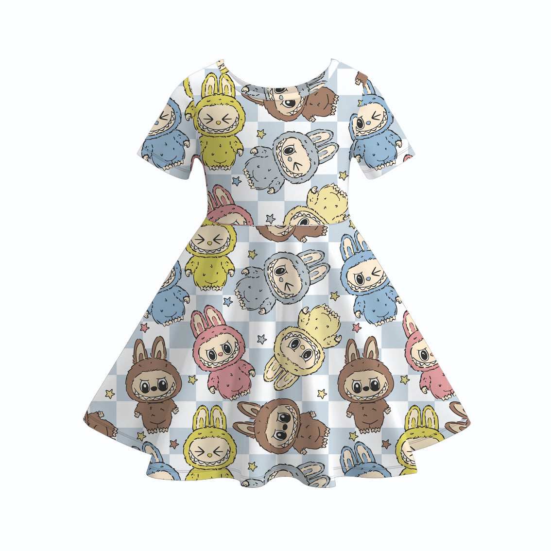 （Pre Order）Girls Spring and Summer Cartoon Print Dress,Jumpsuit,Set＆Top