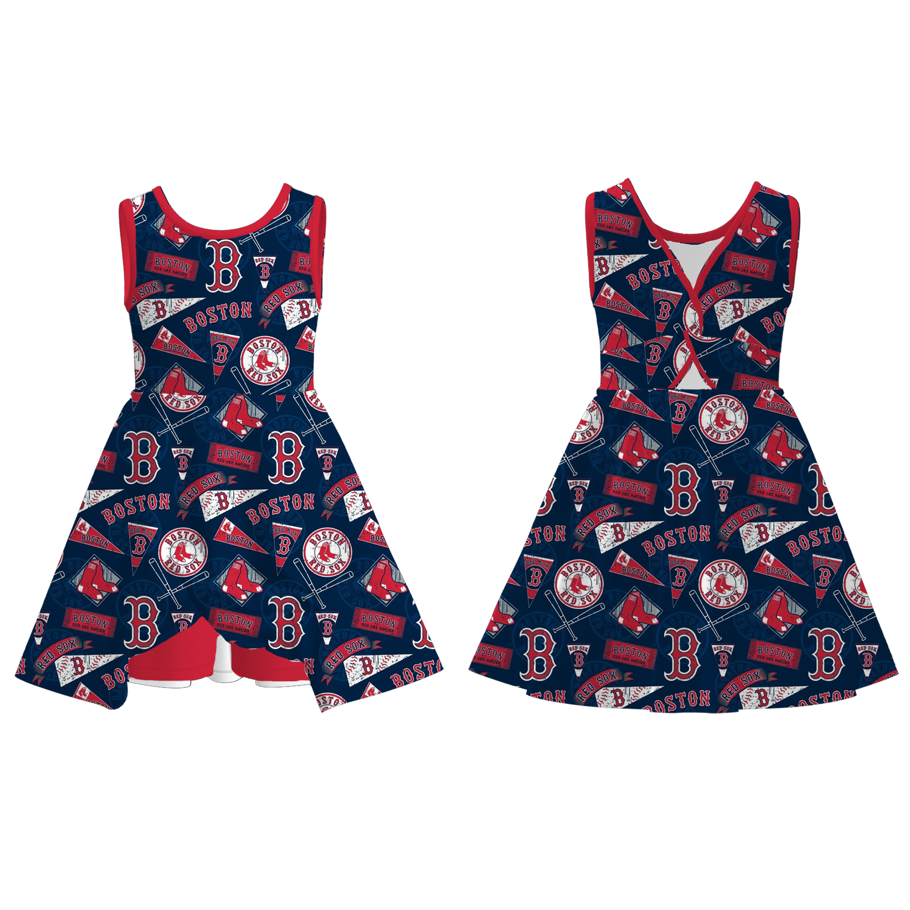 （Pre Order）Girls Spring and Summer Baseball Print Skort Dress
