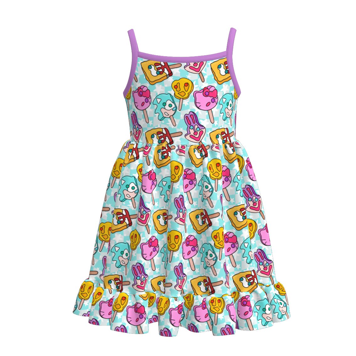 （Pre Order）Girls Spring and Summer Print Slip Dress