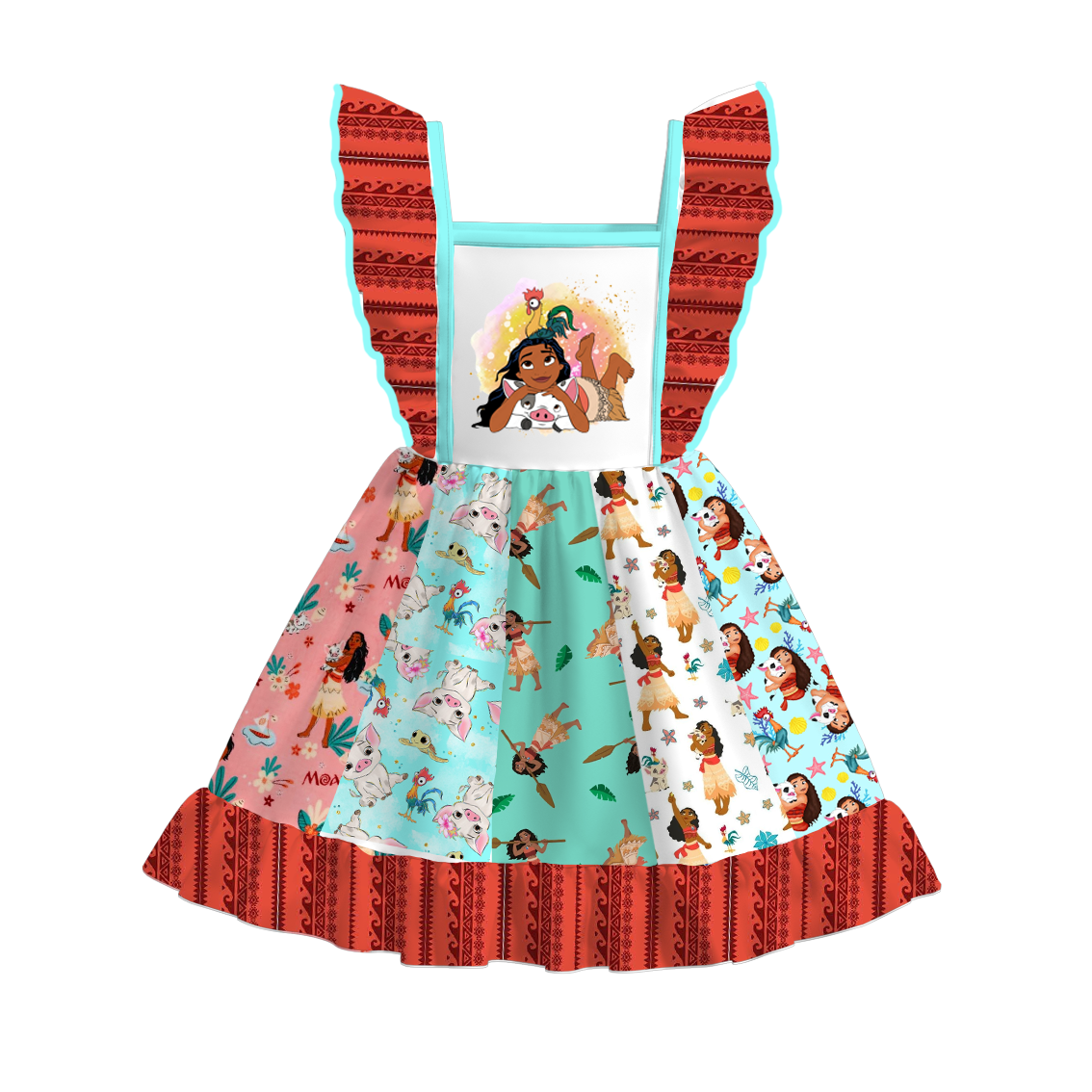 （Pre Order）Girls Spring and Summer Cartoon Print Dress
