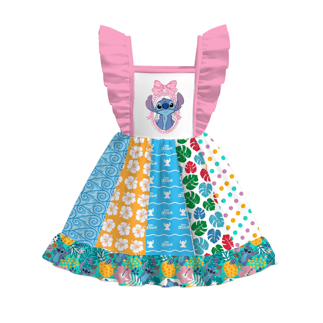 （Pre Order）Girls Spring and Summer Cartoon Print Dress
