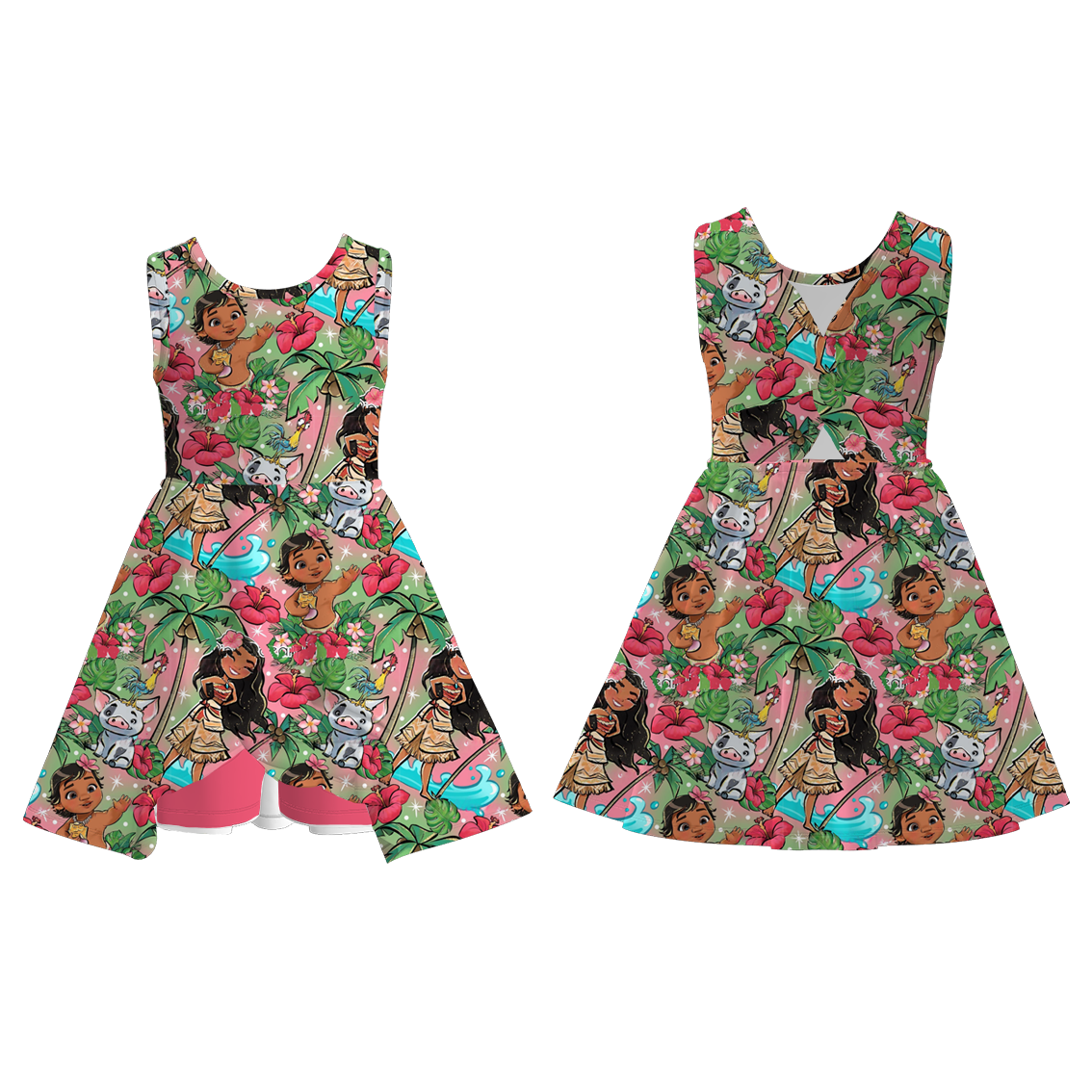 （Pre Order）Girls Spring and Summer Cartoon Print Skort Dress