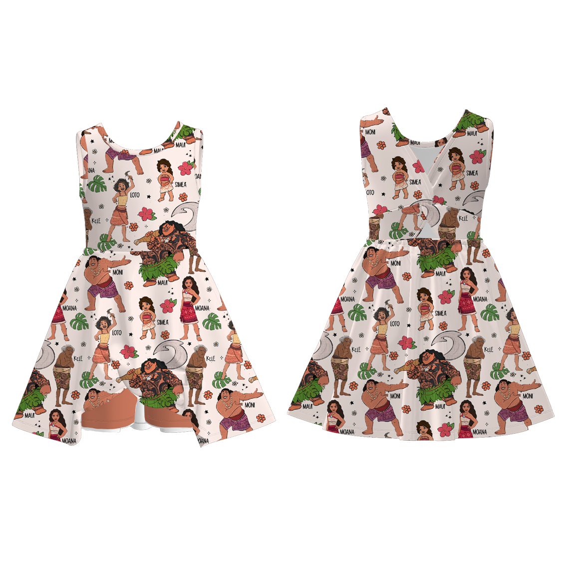 （Pre Order）Girls Spring and Summer Cartoon Print Skort Dress