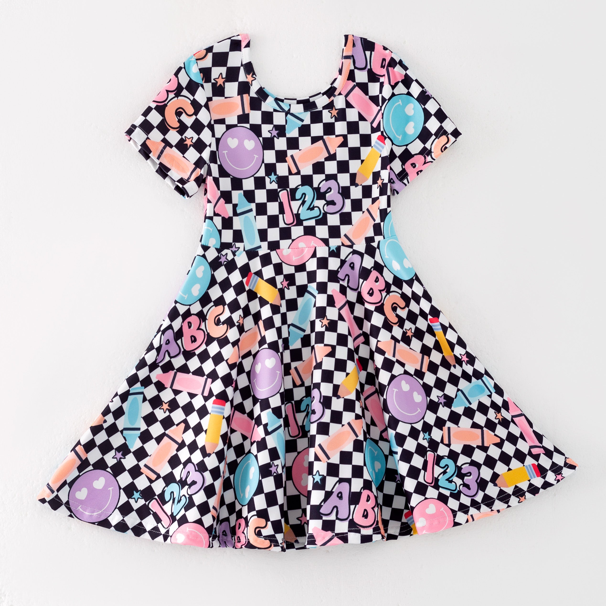 （Pre Order）Girls Summer Back To School Print Dress