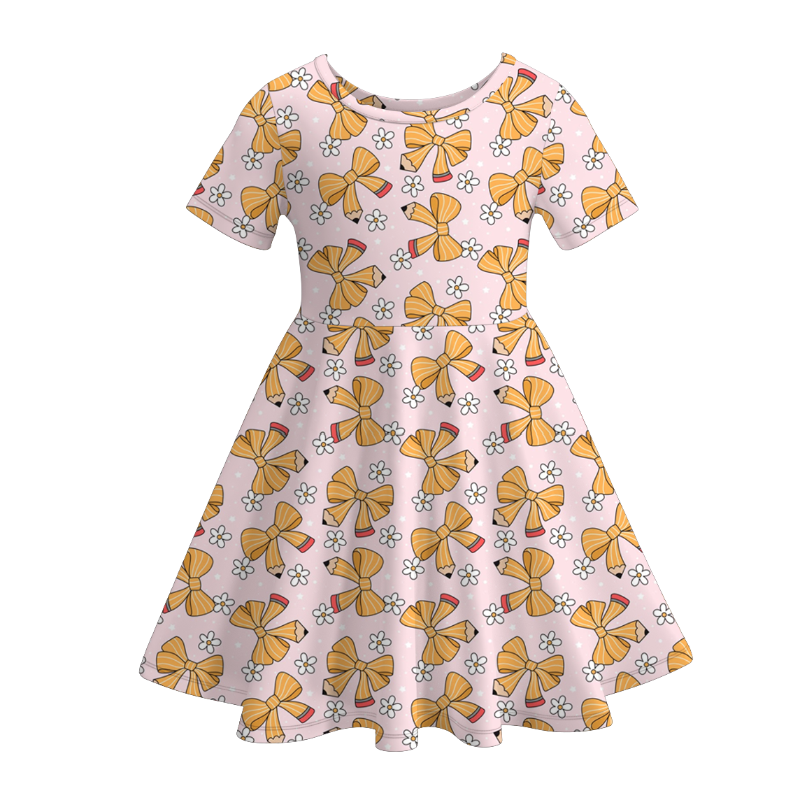 （Pre Order）Girls Summer Back To School Print Dress