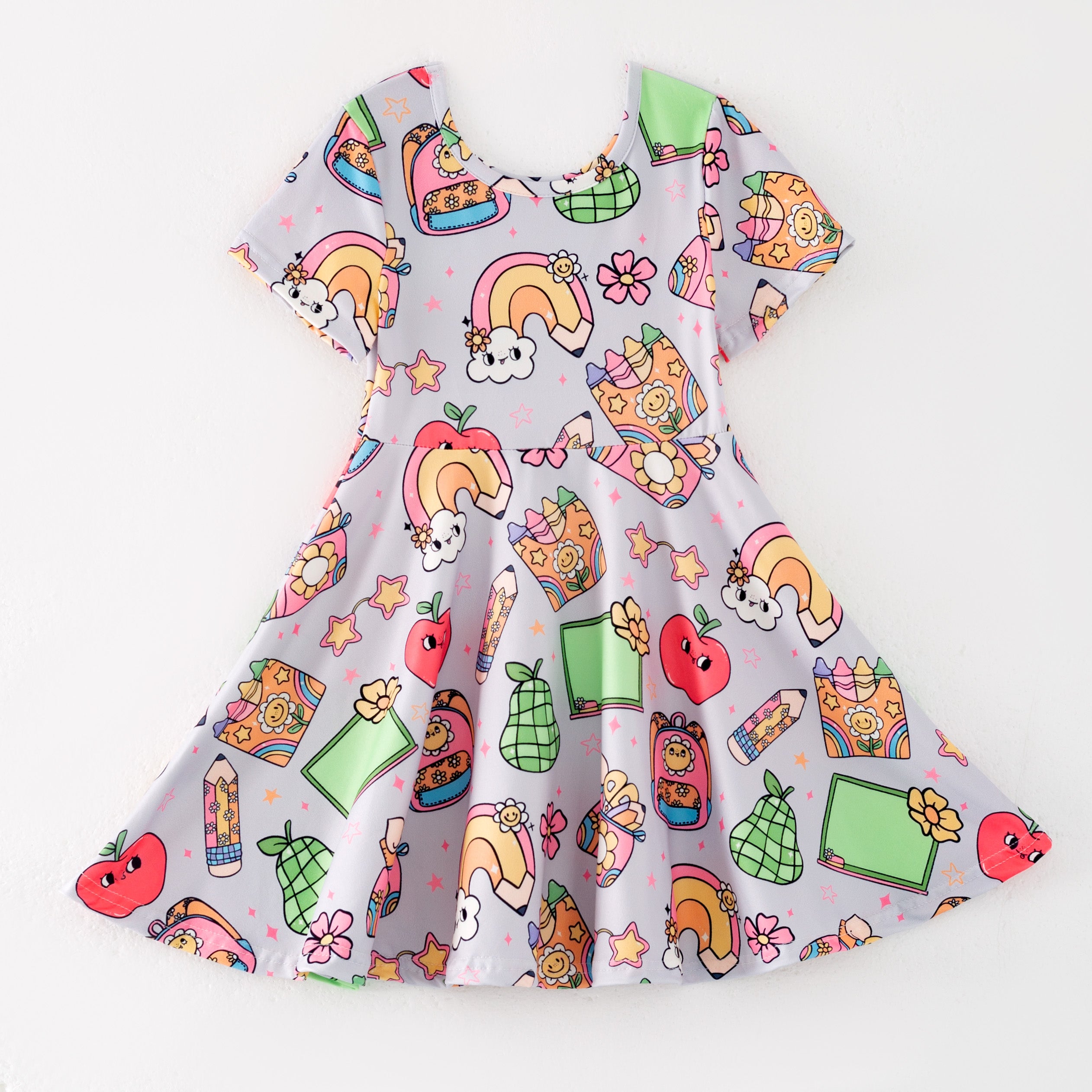 （Pre Order）Girls Summer Back To School Print Dress