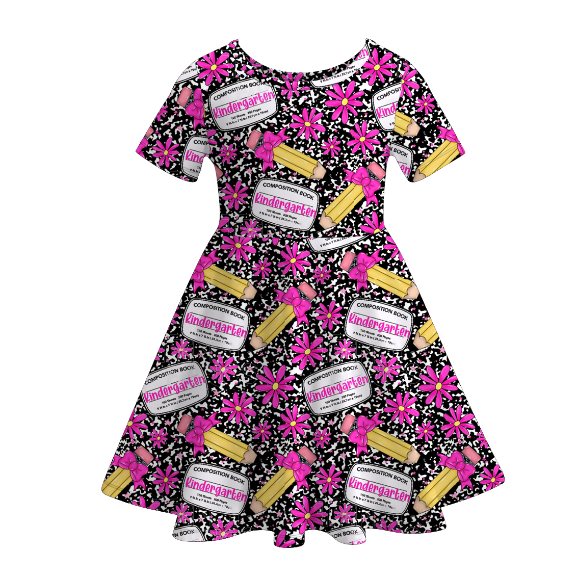 （Pre Order）Girls Summer Back To School Print Dress