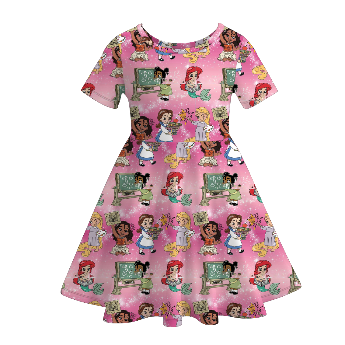 （Pre Order）Girls Summer Back To School Print Dress