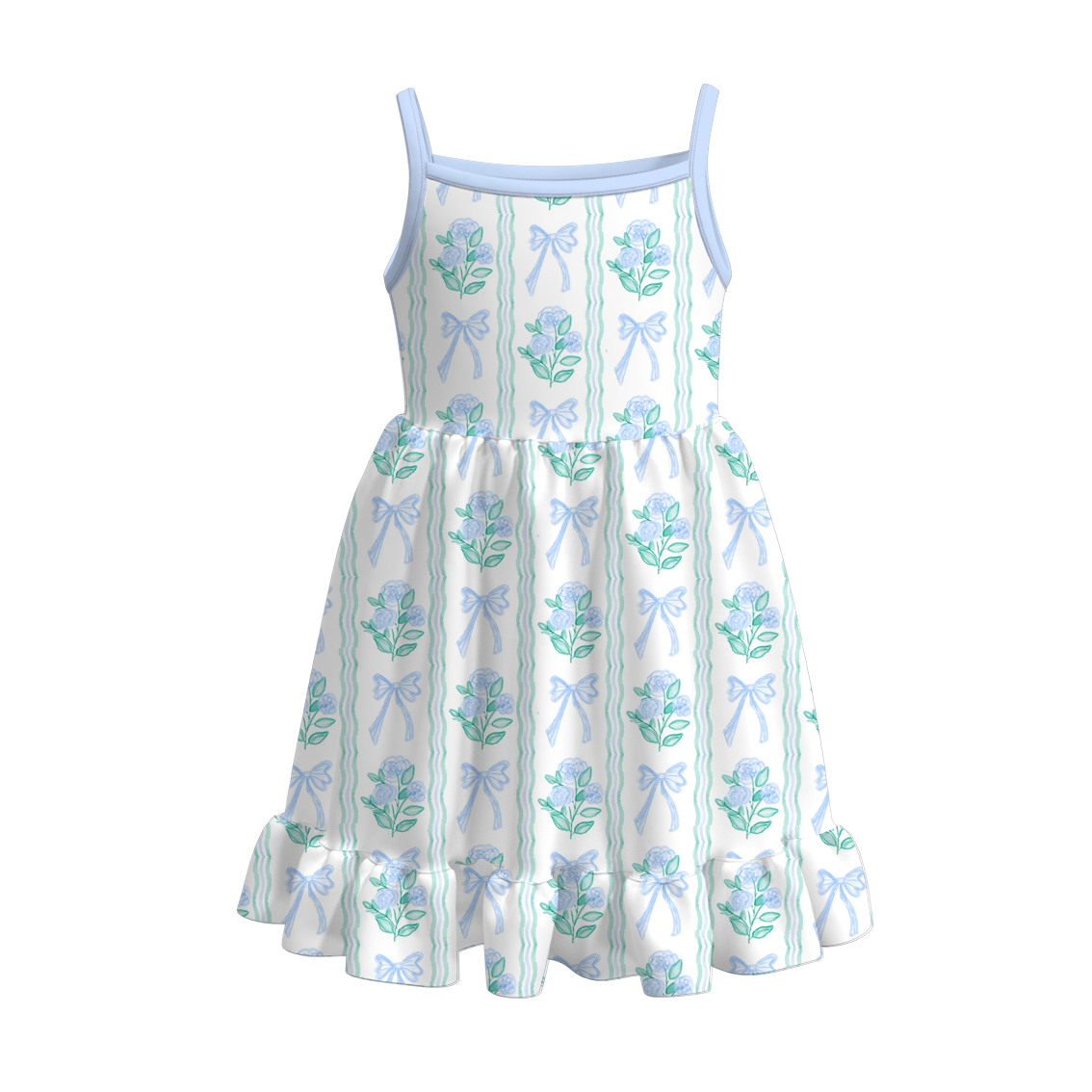 （Pre Order）Girls Spring and Summer Floral Print Slip Dress