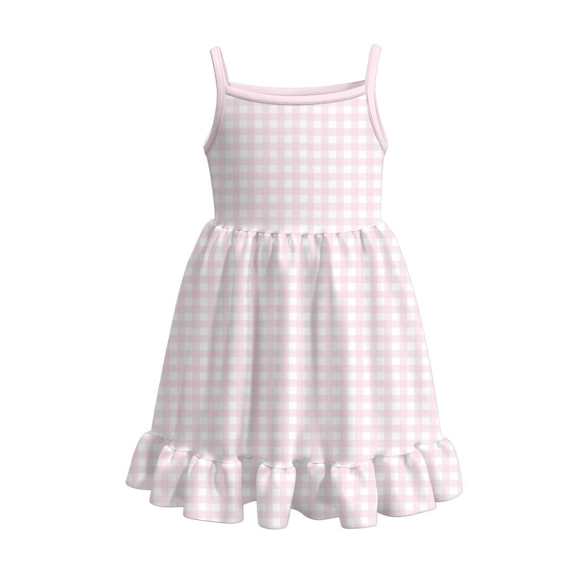 （Pre Order）Girls Spring and Summer Plaid＆Stripe Slip Dress