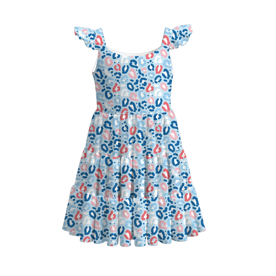 （Pre Order）Girls Patriotic Print Milk Silk Dress