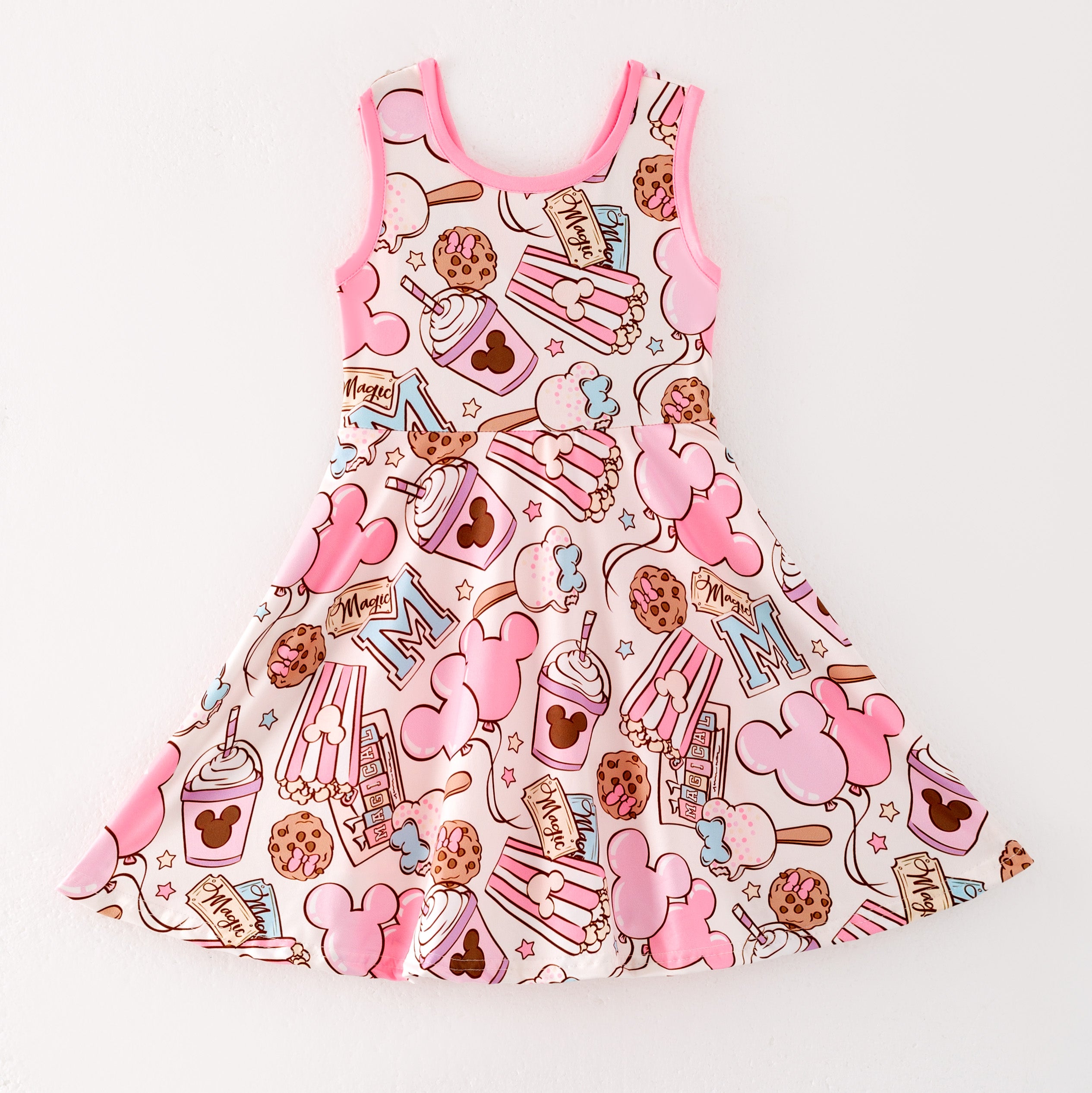 （Pre Order）Girls Spring and Summer Cartoon Print Skort Dress