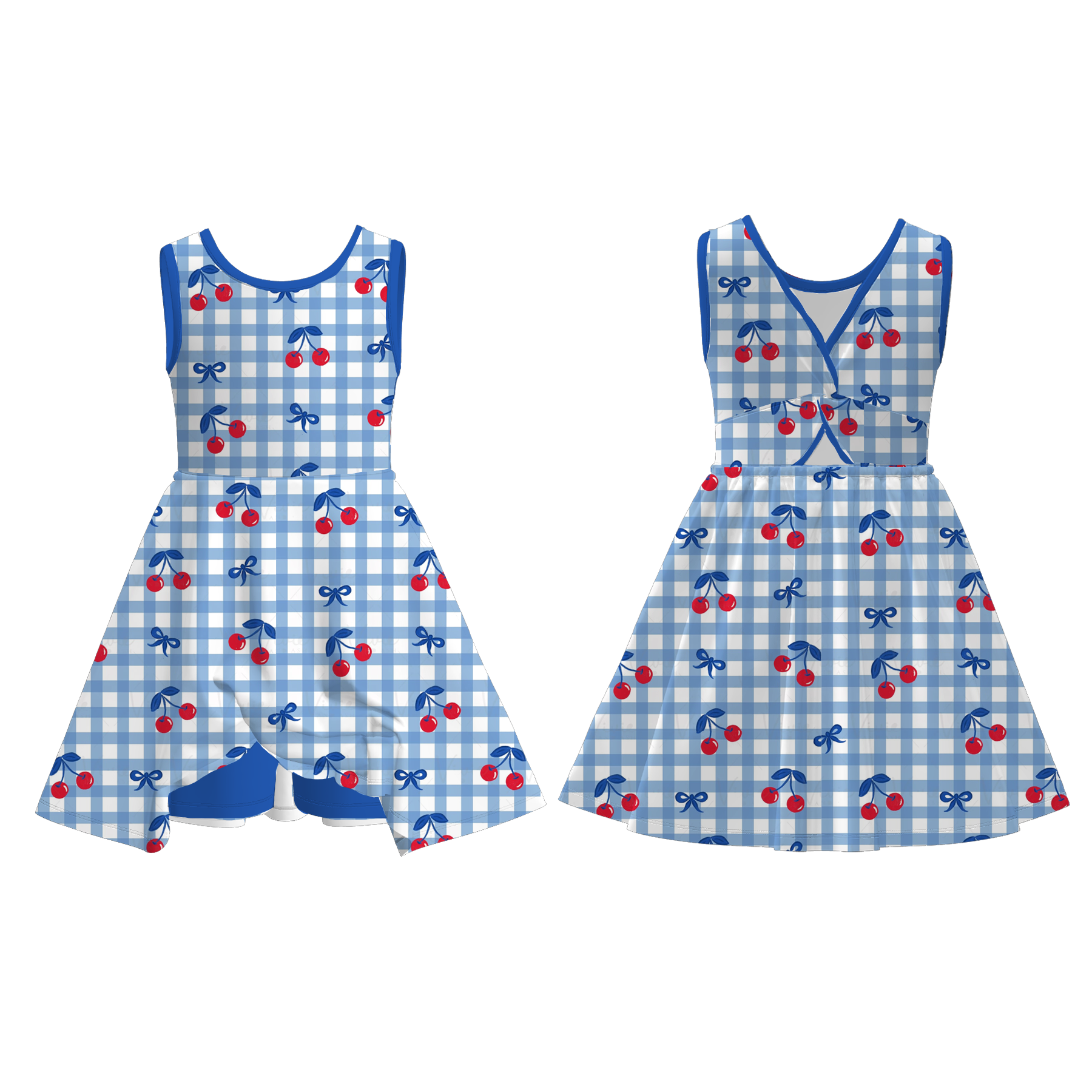（Pre Order）Girls Summer Patriotic Print Skort Dress